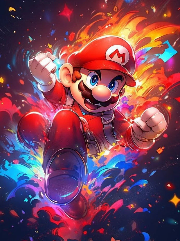 New DIY Mario Bros. Diamond Painting Kit Video Games Poster Diamond Embroidery Color Painting Hand Mosaic Art Home Decor