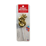 Digital Number Candle for Kids, Gold Crown, Birthday Cake Candle, Wedding Party Decor, 0-9 Number Candles