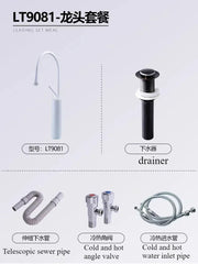 2024 new style Villa Garden outdoor wash basin ceramic wash basin small family column wash table bathroom sink black