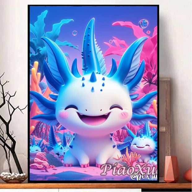 Cartoon Animation Axolotl Adventures  5D  Diamond Painting Cute Adventure Creatures DIY Mosaic Embroidery Cross Stitch