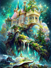 Embroidery Fantasy Castle in the Forest Full 120 Colors AB Fairy Dust Diamond Painting Needleworks Cross stitch Kits Home Decor