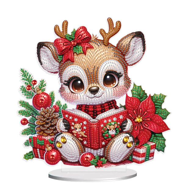 Christmas Diamond Art Painting Kits Tabletop decoration,DIY Reindeer Diamond Art By Arts Crafts acrylic Tabletop for Home Decor