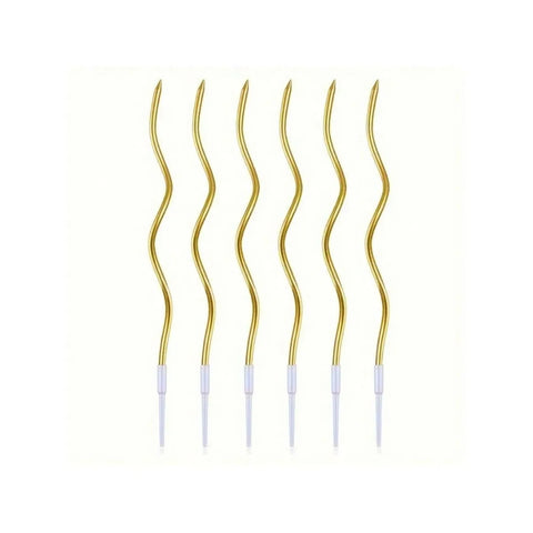 6pcs Birthday Candles Spiral Cake Candles  Long Thin Cake Candles For Wedding Party And Cake Decoration