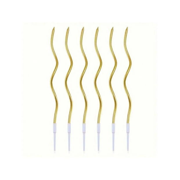 6pcs Birthday Candles Spiral Cake Candles  Long Thin Cake Candles For Wedding Party And Cake Decoration
