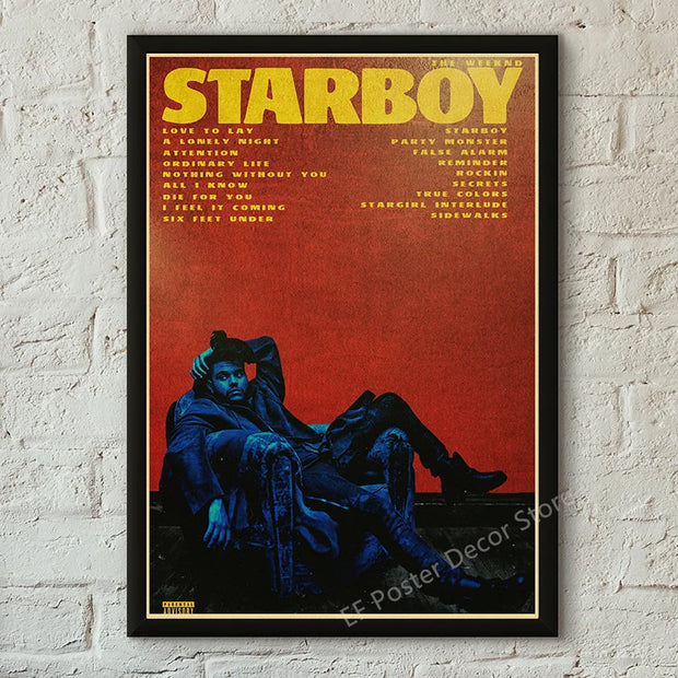 The Weeknd Retro Poster Aesthetic Prints Starboy/After Hours/Trilogy Painting Vintage Home Room Bar Cafe Art Wall Decor Picture