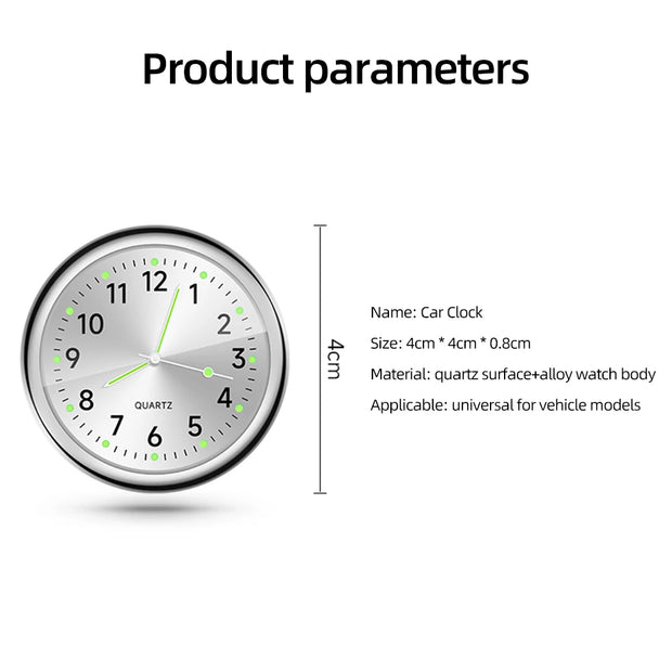 Mini Car Clock Luminous 5 Colors Auto Stick-On Digital Watch Mechanics Quartz Motorcycle Clocks Auto Ornament Car Accessories