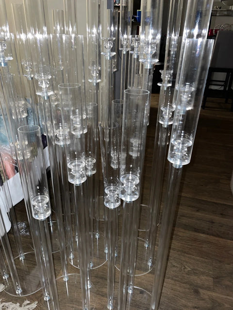 2pcs 5pcs10 pcs 118cm tall wedding centerpiece Acrylic 5 arms candelabra for party and mariage decoration Clear Candle Holders