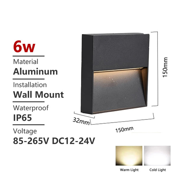 SANDIY Outdoor Wall Lamp Waterproof Led Stair Light 12v Exterior Lighting for Terrace Porch 220v 110v Luminaire Surface Mounted