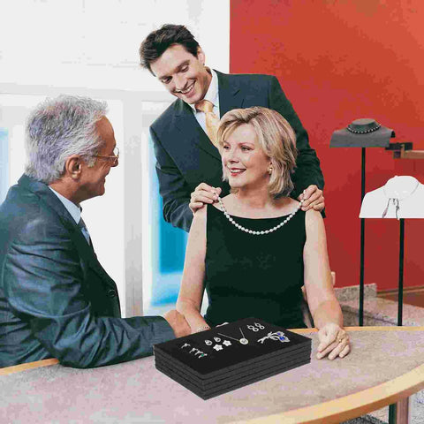 5 Pcs Black Foam Ring Insert Jewelry Pad Display Case Rings Earring Sponge Tray Stud Bracelet Travel Cabinet