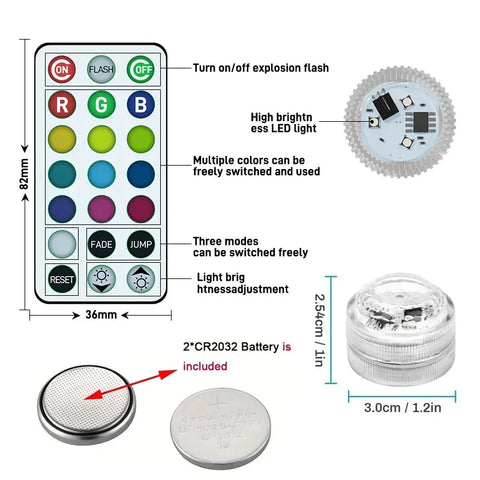 LED Car Interior Ambient Light Decoration Wireless Adhesive Bicycle Tail Light Auto Roof Atmosphere Lamp Diamond Diving Light