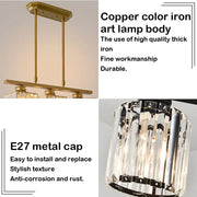 Nordic Modern Luxury Crystal Chandelier Three-Head Restaurant Light for Bar Living Room Hanging Light Fixture