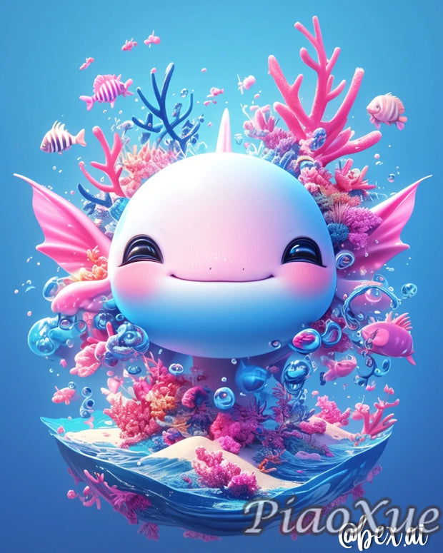 Cartoon Animation Axolotl Adventures  5D  Diamond Painting Cute Adventure Creatures DIY Mosaic Embroidery Cross Stitch