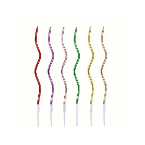 6pcs Birthday Candles Spiral Cake Candles  Long Thin Cake Candles For Wedding Party And Cake Decoration
