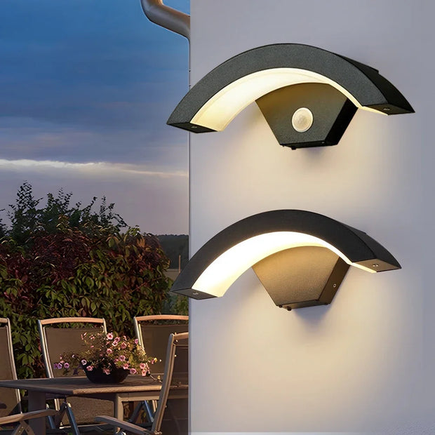 Modern Outdoor Waterproof Wall Lamp Human Body Induction Lamp Porch Garden Lamps Aluminum Home Lighting Decorative Wall Lights