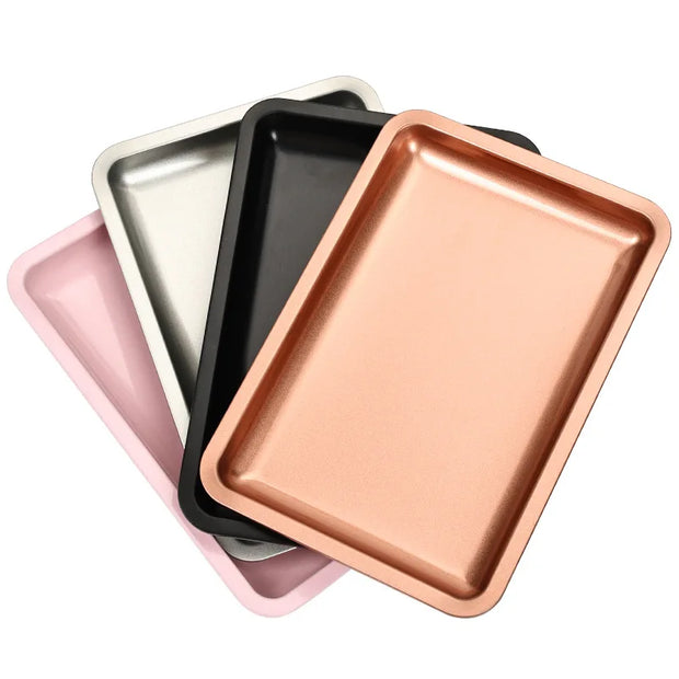 Tattoo Storage Tray Stainless Steel Sterilization Oval Board Plate Surgical Medical Disinfection Makeup Silver/Golden/Colorful