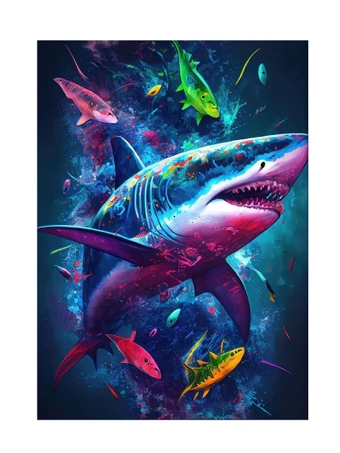 Fairy Dust AB DIY Diamond Painting Colorful Ocean Wild Life Shark Seahorse Octopus Turtle Mosaic Embroidery Stitch Kit Wall Art