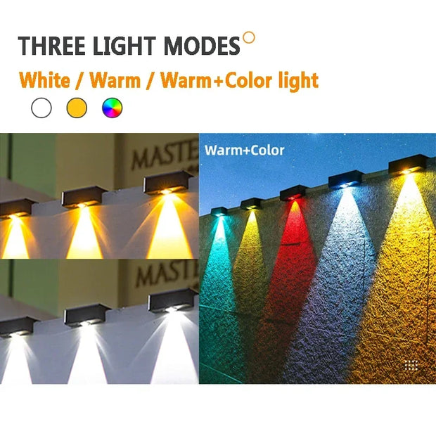 LED Solar Garden Lights Strong Bright Outdoor Sunlight Led Lights IP65 Waterproof Wall Lamp for Courtyard Yard Balcony Fence