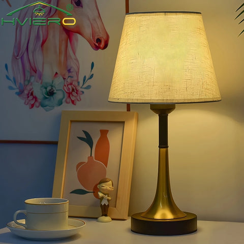 Retro Table Lamp LED Simple Romantic DC 5V Bedroom Bedside Living room Decoration Bulb Warm Remote Control Lighting Night Light