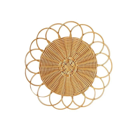 Bohemian Imitation Vine Wall Hanging Pendant Hand Woven Flower Shape Ornaments Crafts Room Living Room Background Wall Decor