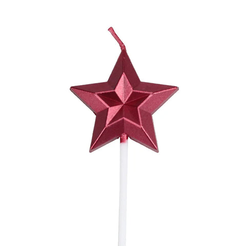 Cute Birthday Cake Candle Diamond Heart Star Shape Candles Creative 3D Lovely Cupcake Candle Children's Party Decoration