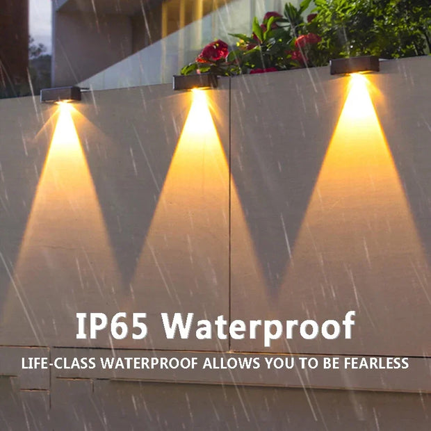 LED Solar Garden Lights Strong Bright Outdoor Sunlight Led Lights IP65 Waterproof Wall Lamp for Courtyard Yard Balcony Fence