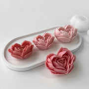 Love Flowers Mold DIY Heart Shaped Roses Aromatherapy Candle Epoxy Resin Plaster Mould Handmade Soap Silicone Molds