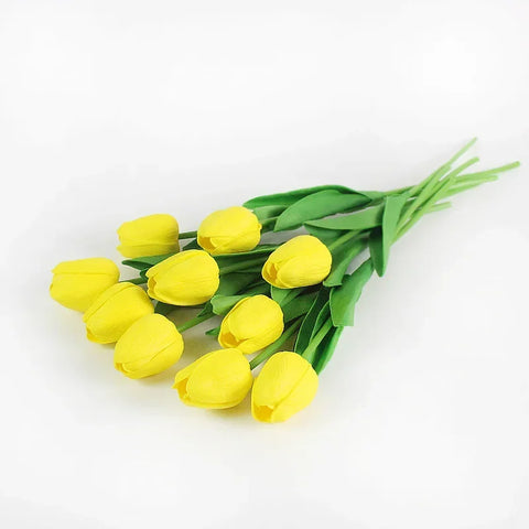 10pcs Tulip Artificial Bouquet Artificial Flower Wedding Bridal Bouquet Outdoor Home Garden Bouquet Party Vase Decorative Plant