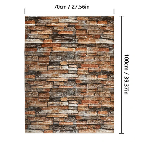 70cmx1m/2m/3m/5m/10m Wallpaper Brick 3D Wall Sticker Foam Self Adhesive DIY Living Room Decor Waterproof Paper