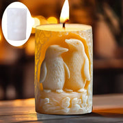 Bear hug jar relief cylindrical candle silicone mold cute squatting Rabbit Squirrel resin mould bee flower cement gypsum molds