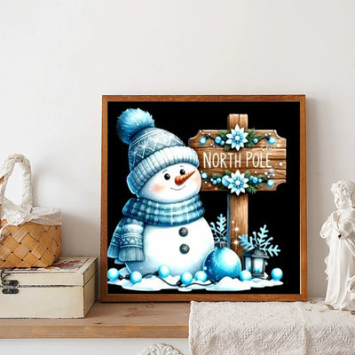 5D Diamond Painting Snowman Mosaic Embroidery Art Craft 30x30cm DIY Full Round Drill Home Decor