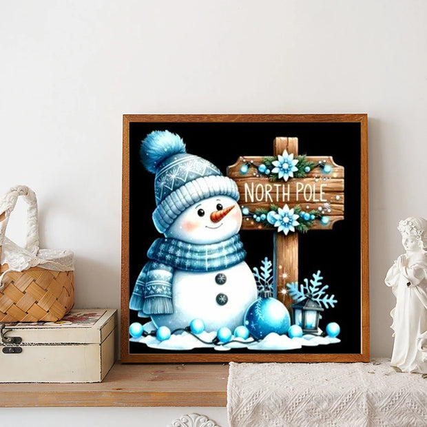 5D Diamond Painting Snowman Mosaic Embroidery Art Craft 30x30cm DIY Full Round Drill Home Decor