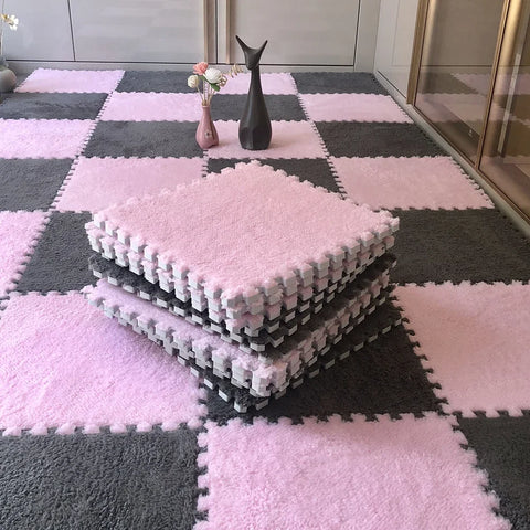 Soft Plush Children's Mat Baby Toys Eva Foam Puzzle Carpet Warm Children Play Mats Interlocking Rugs Infant Carpet 30*30*1cm