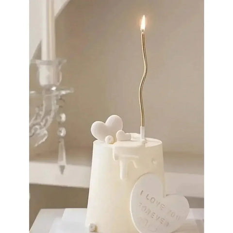 6pcs Birthday Candles Spiral Cake Candles  Long Thin Cake Candles For Wedding Party And Cake Decoration