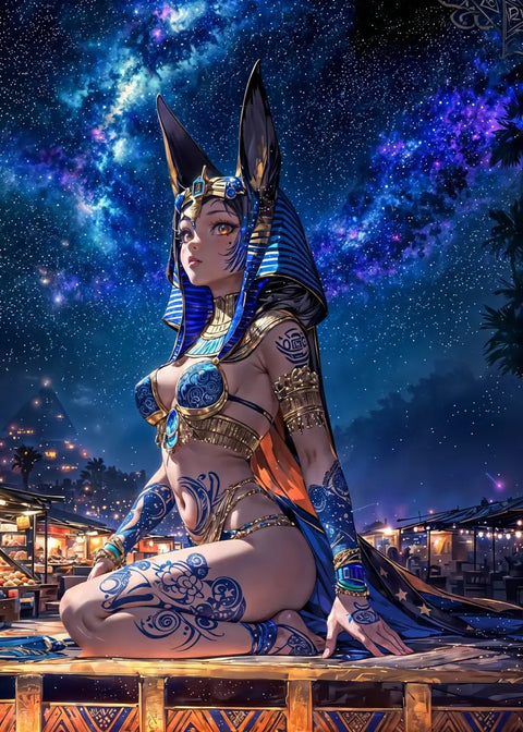 Fashion Cartoon Anime Girl Egyptian Style Sexy Goddess Posters Prints Canvas Painting Wall Art Picture Living Room Home Decor