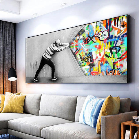 Street Graffiti Abstract Wall Art Poster Trendy High End Mural Modern Home Decor Painting Canvas Prints Living Room Decoration
