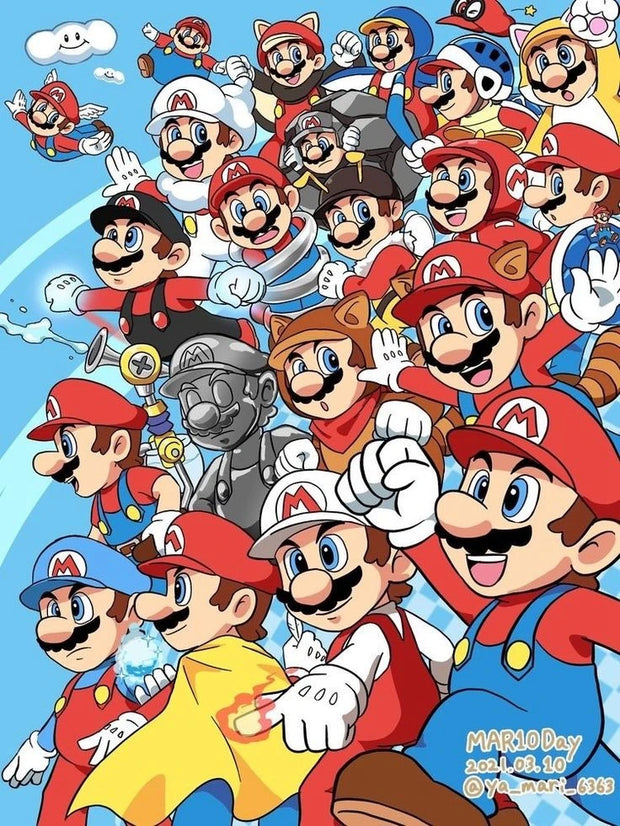 2024 New Japanese Anime Diamond Painting Kit M-Marios Bowser Embroidery Jewelry Handmade Mosaic Home Decoration Children's Gift