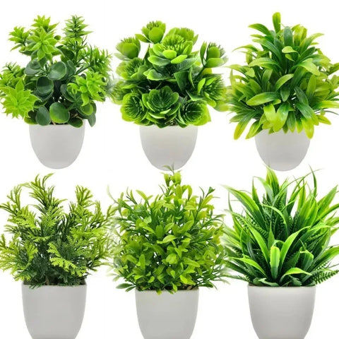 1Pcs Artificial Plants with Plastics Pots Perfect Greenery for Home DecorationsOffice Desk Living Room and Bedroom Decoration