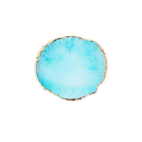 1PC Resin Agate Gold Rimmed Palette Home Desktop Storage Tray Creative Jewelry Necklace Display Tray Photo Decoration Props