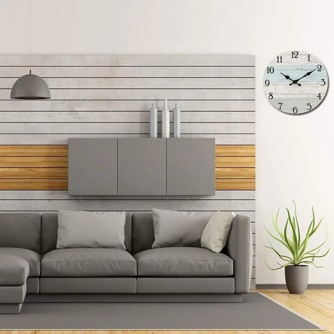 10Inch Silent Non-Ticking Wall Clocks , Coastal Country Style  for Living Room, Kitchen, Bathroom, Bedroom, Laundry Room