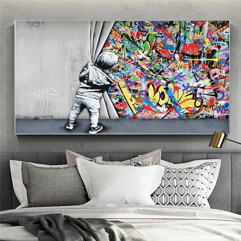 Street Graffiti Abstract Wall Art Poster Trendy High End Mural Modern Home Decor Painting Canvas Prints Living Room Decoration