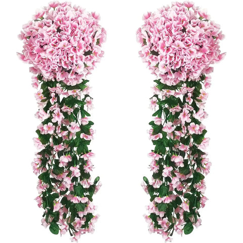 Artificial flowers Begonia  plants  bouquet suitable Long Vine for wall family room garden wedding indoor and outdoor decoration