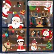 Christmas Window Stickers Merry Christmas Decorations for Home 2024 Christmas Wall Sticker Kids Room New Year Decoration 2025