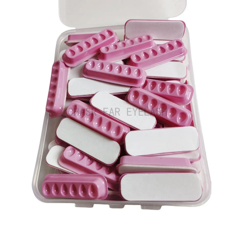 50PCS=1BOX Self Adhering Eyelash Extension Lash Glue Tray Wells Fan maker Private Label  Available