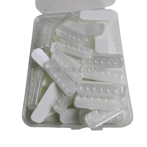 50PCS=1BOX Self Adhering Eyelash Extension Lash Glue Tray Wells Fan maker Private Label  Available