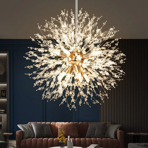 Modern Crystal Lamps LED Chandelier Lighting Pendant Lamp For Living Room Dining Room Home Decoration Art Dandelion
