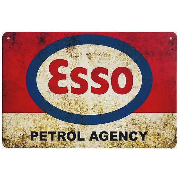 Motor Oil Gas Metal Signs Esso STP Wall Art Poster Plaque Vintage Iron Painting Decoration for Man Cave Cafe Garage Club Bar