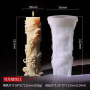 Blooming peony flower relief cylindrical candle silicone mold flower cylinder resin silicone mould Blooming peony gypsum molds