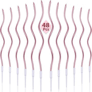 6pcs Birthday Candles Spiral Cake Candles  Long Thin Cake Candles For Wedding Party And Cake Decoration