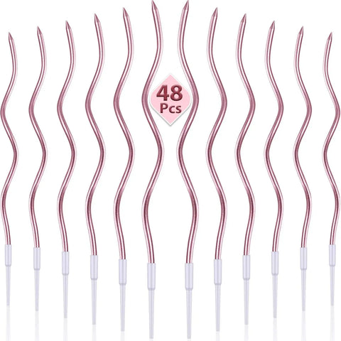 6pcs Birthday Candles Spiral Cake Candles  Long Thin Cake Candles For Wedding Party And Cake Decoration