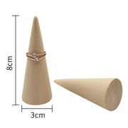 1/5/10Pcs Wooden Ring Holder Beech Wood Unpainted Conical Rings Display Stand Jewelry Display Tray Supplies Storage Bracket Tool